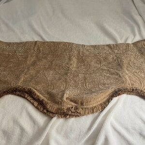 Elegant Tan Paisley Shawl with Fringe